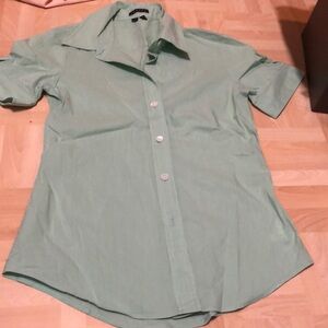 Theory petite button down pleated top